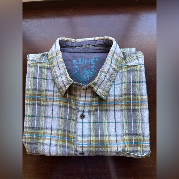 Other - KUHL Mens XL Crinkle Stallion Short Button Up Lightweight‎ Green Outdoor Hiking